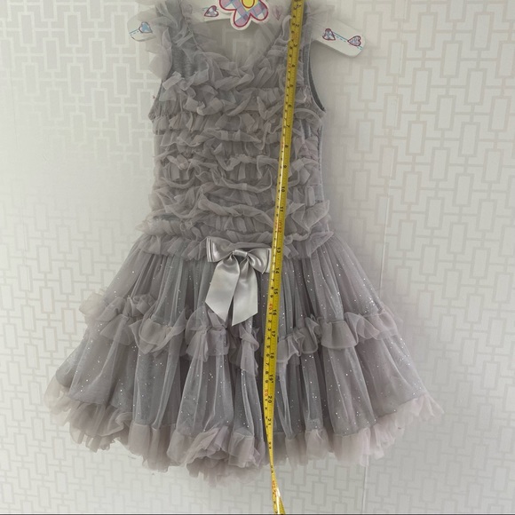 Popatu Girl’s Grey Ruffled Tutu Ballerina Dress, size M - Picture 9 of 12